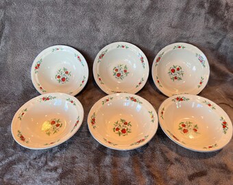 Juego de 6 cuencos vintage con estampado de fresas Susana de Tabletops Unlimited