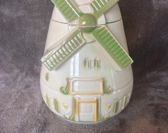 Windmill Cookie Jar Fredericksburg Art Pottery FAPCO 1940s
