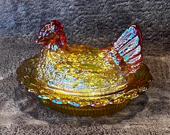 Vintage Indiana Glass Hen on Nest or Nesting Hen/chicken. Choose
