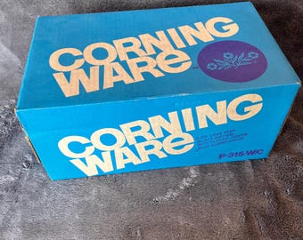 Molde para pan vintage Corning Ware Blue Cornflower de 2 cuartos (P-315)