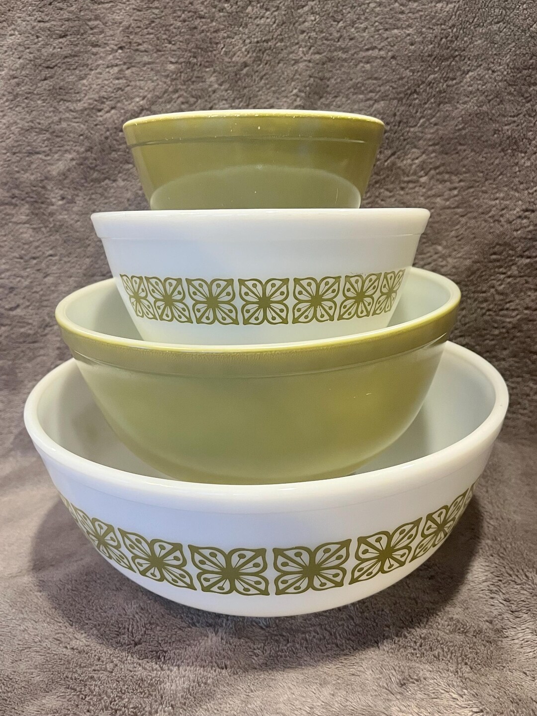Pyrex Reproductions Vintage Pyrex Autumn Floral Nesting Mixing Bowls Set of 4 - Etsy