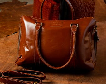 Today's Pure Leather Twin Compartment Office Bag