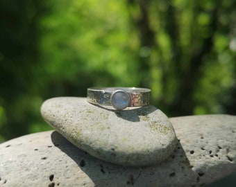 Bague en argent sterling, bague en pierre de lune, bague elfique, bague de la déesse, bague de la sorcière, bijoux païens, bijoux païens, bague en argent 925