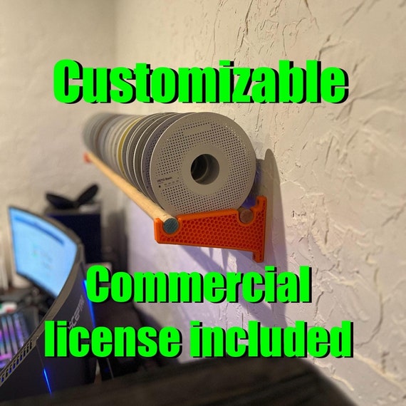 Spool Storage Rack For 3D Printing Filament Wall Mounted Filament Shelf Accessories Customizable STL File And 3MF File For 3D Printer