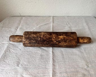 Primitive Wooden Rolling Pin Antique Farmhouse Kitchen Decor Rustic Dough Roller