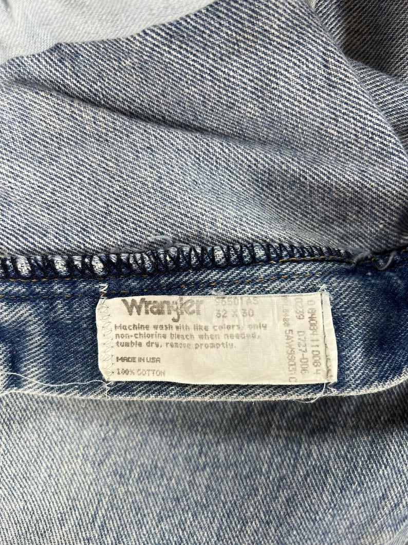Vintage USA Made Wrangler Jeans 30x29 Light Wash Denim Jeans 80er 90er Western Cowboy Mom Jeans Bild 6