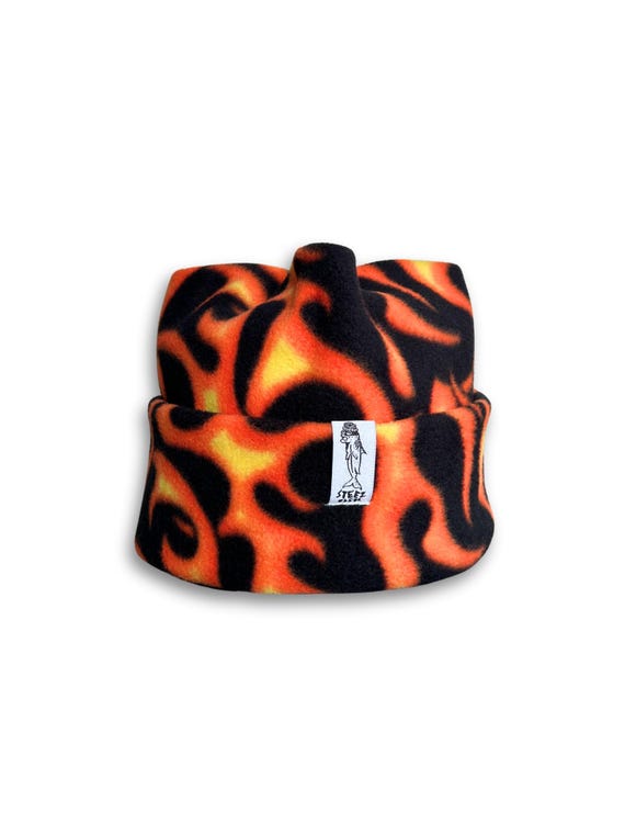 Handcrafted 4 Point Fleece Beanie — Retro Winter Hat for Ski, Snowboard & Outdoor Adventures