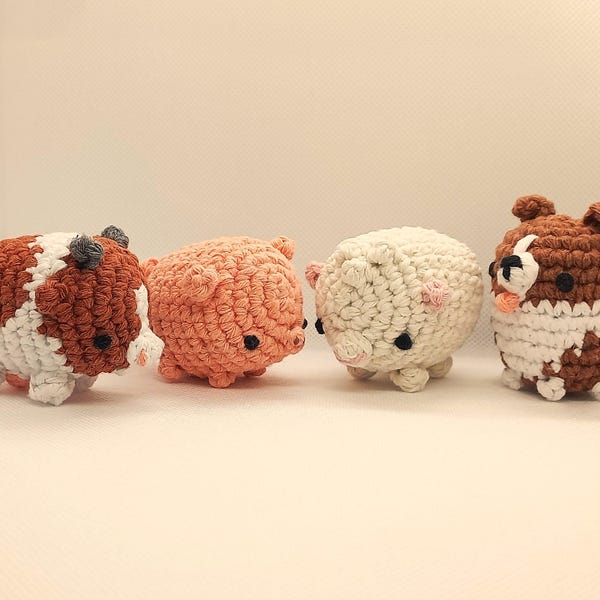 Farm Animals Crochet Pattern Bundle, Sheep, Pig, Cow, Shepherd Dog Amigurumi Toys, No Sew Digital Patterns
