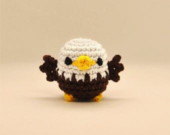 Wzór szydełkowy na orła bielika, zabawki amigurumi przedstawiające zwierzęta Ameryki Północnej, cyfrowy wzór bez szycia