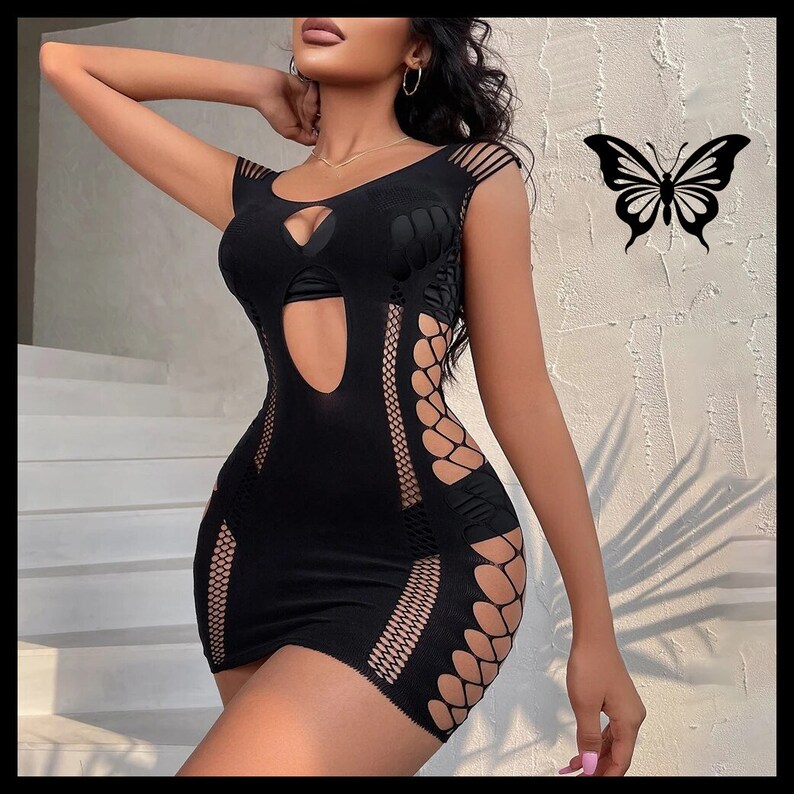 Body Girl Sexy Fishnet Bodysuit – Glow Party & Rave Lingerie main image 0