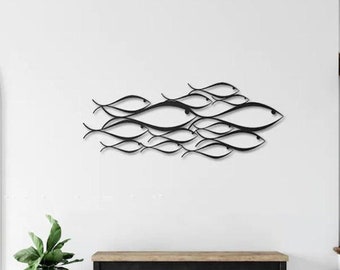 School of Fish Metal Wall Art | Nautical Home Decor