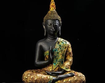 Thailand Buddha Sculpture – Green Resin Handmade Statue – 3 Sizes Available – Spiritual Home Decor