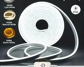 Silicone LED Neon Strip Light – White, Natural White, Flexible Waterproof (1m-5m)