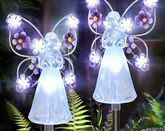 Solar Powered LED Angel Garden Stake – Outdoor Lighted Angel Decor – Waterproof Memorial & Yard Accent