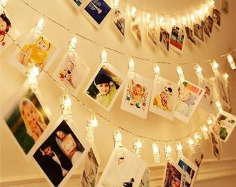 Photo Clip String Lights – Warm White or Multicolor Memory Display