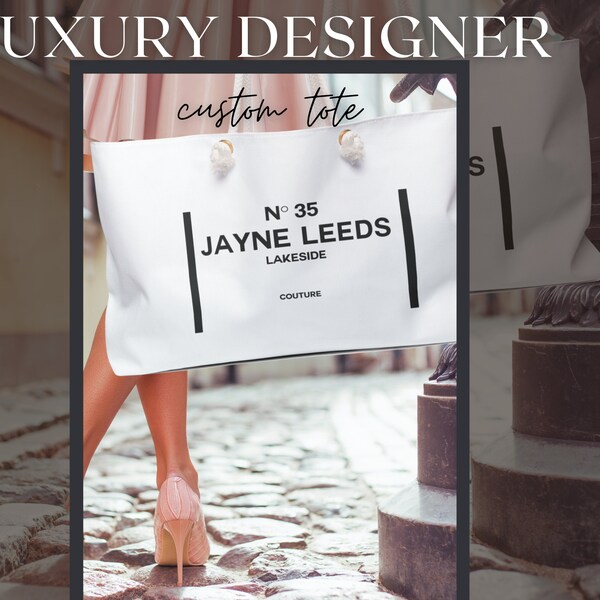 Designer-Inspired Customized Weekender Tote Bag Luxury designer tote bag dupe Birthday Gift| personalized gift idea retirement designer dupe