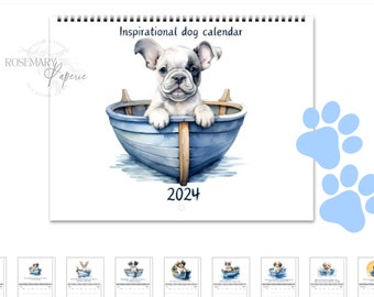 Dog lover cute calendar  puppies calendar dog mom gift pet lover novelty dog calendar inspirational uplifting gift