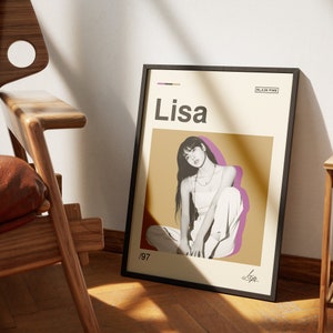 Lisa BLACKPINK Inspired Art Print - Kpop, Art, Minimalist, Graphic, Mid Century Modern, Vintage Style, Retro Home, Poster, Gift Art