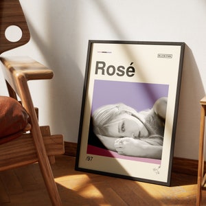 Rosé BLACKPINK Inspired Art Print - Kpop, Art, Minimalist, Graphic, Mid Century Modern, Vintage Style, Retro Home, Poster, Gift Art