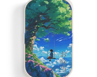 Japanese Bento Box Ghibli Art Style Lunch Box Japanese Bento Box for Adults Kids Teachers Students Obento Japanese Gifts Kawaii Anime Bento