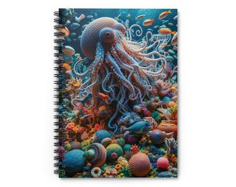 Octopus Notebook Cute Journal Sea Shell Ocean Notebooks Octopus Gift Note book Star Fish Fantasy Tentacles Marine Biology Gifts