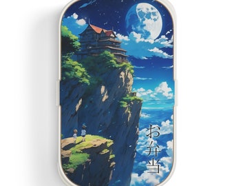 Japanese Bento Box Ghibli Art Style Lunch Box Japanese Bento Box for Adults Kids Teachers Students Obento Japanese Gifts Kawaii Anime Bento