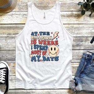 At The Ballpark Tank Top, Baseball Tank, Baseball Mom Shirt, Baseball Shirt. Game Day Shirt, Womens Shirts, Mom Shirts, Mom Gift, Retro