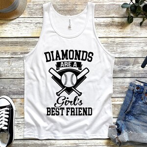 Diamonds Are A Girls Best Friend Tank Top, Baseball Tank, Baseball Mom Shirt, Baseball Shirt. Game Day Shirt, Womens Shirts, Mom Shirts