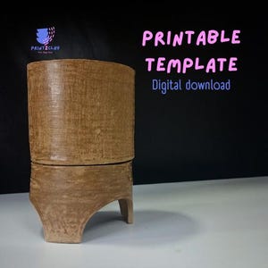 Printable Pottery Template - Clay Shaping PDF Guide for Handmade Ceramics | Digital Pottery Pattern for a modern planter with base