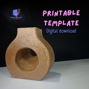 Printable Pottery Template - Clay Shaping PDF Guide for Handmade Ceramics | Digital Pottery Pattern for creating a beautiful vase
