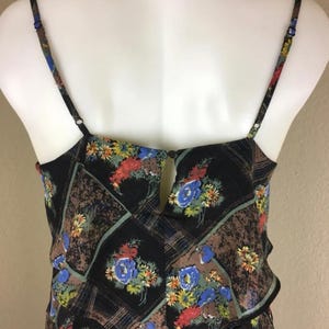 Free people tiered chiffon dress adjustable spaghetti straps size 4 black-brown image 6