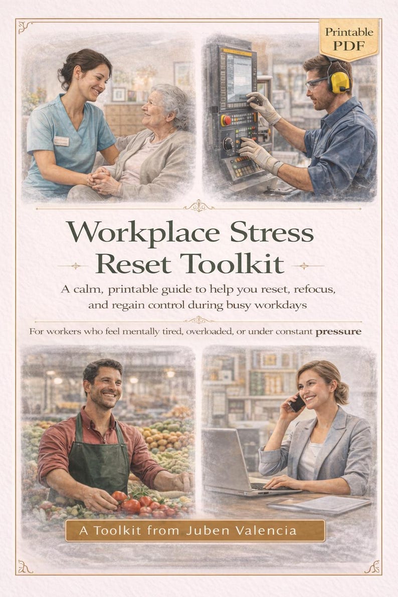 Workplace Stress Reset Toolkit | Printable Worker Stress Relief Guide ...