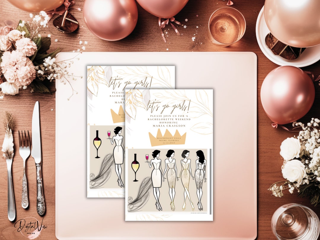 Digital Ladies Night Out Invitation, Bachelorette Weekend Invitation ...