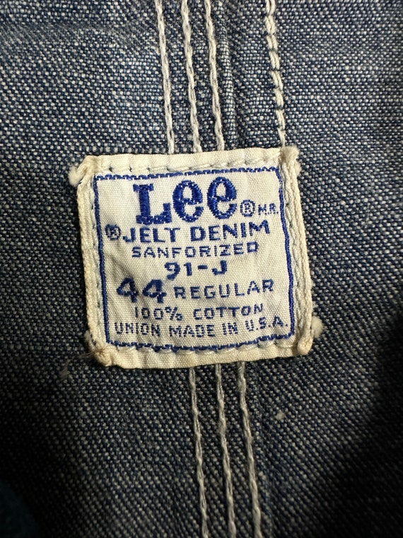 Vintage 1960s Lee Jelt Denim Chore Barn 91-J Jack… - image 10