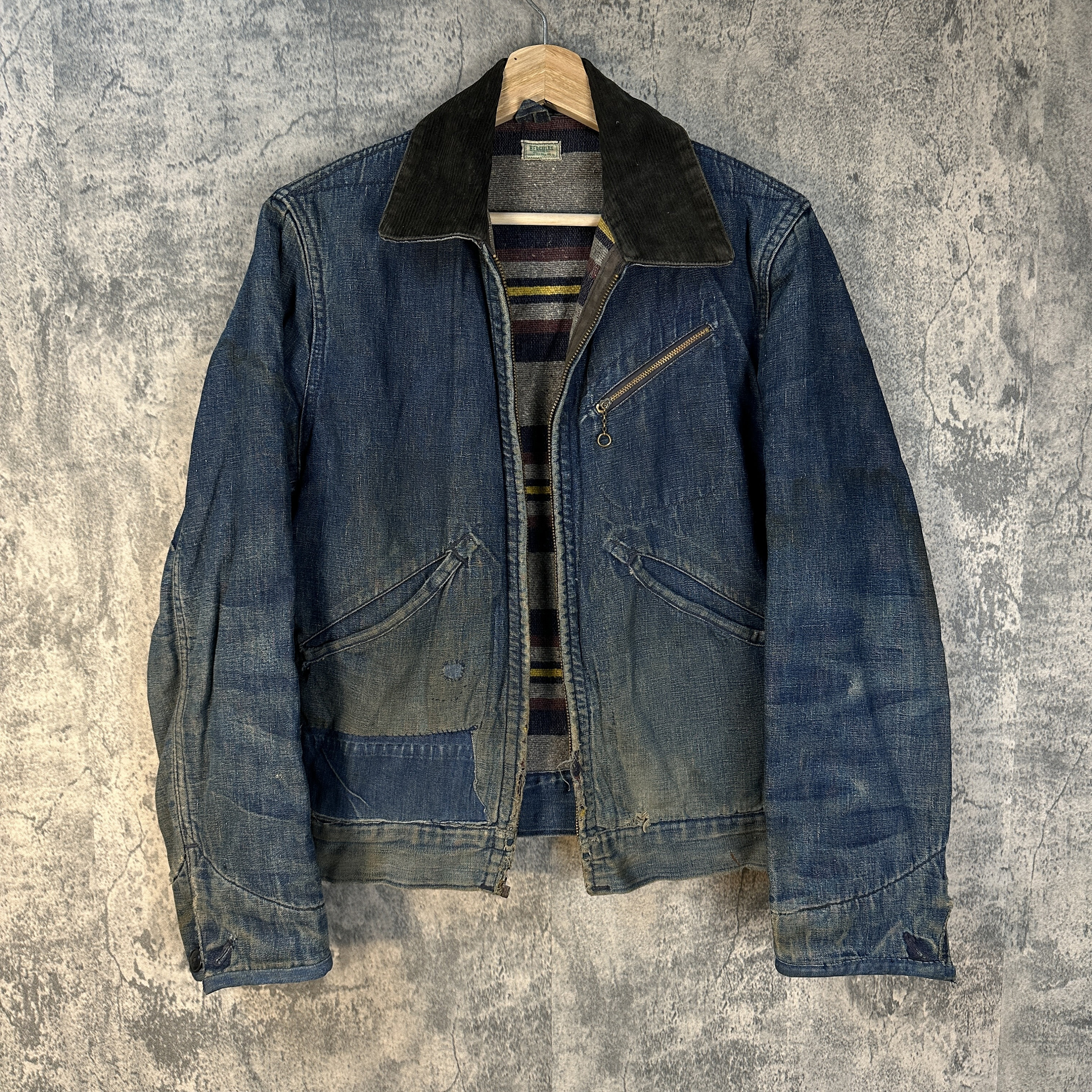 Vintage 50's Sears Hercules Blanket Lined Denim Jacket