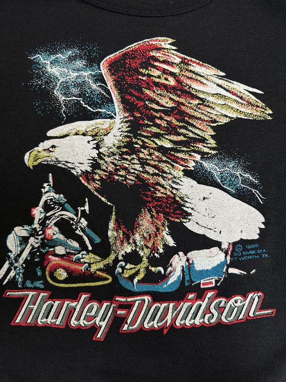 Vintage 1985 3D Emblem Harley Davidson Eagle Moto… - image 3