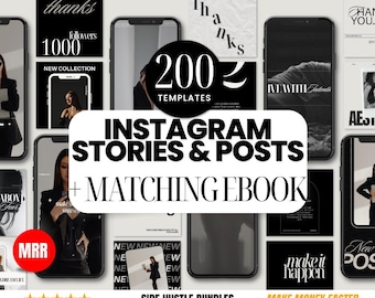 Instagram Templates: 220 Posts & Stories for Female Entrepreneurs (Digital Download)