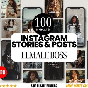Instagram Stories & Posts, Done For You Social Media Content for Female Entrepreneurs PLR MRR Faceless Marketing Digital Marketing Content