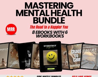 Mental Health Ebook & Workbook Bundle: Anxiety, Grief, Mindfulness (Digital Download)