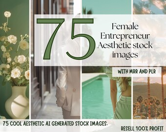 75 Aqua AI Stock Photos: Social Media Branding (MRR)