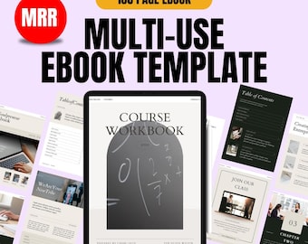 108-Page Ebook Template: Canva Editable, PLR MRR (Digital Download)