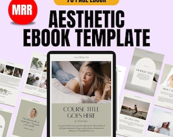 Professionally Designed 70-Page Aesthetic Ebook Template | Perfect for Coaches, Social Media Managers & Entrepreneurs Canva Editable PLR MRR