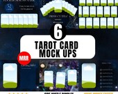 Celestial Tarot Card Mockups: Canva Editable, PLR MRR (Digital Download, 6 Templates)