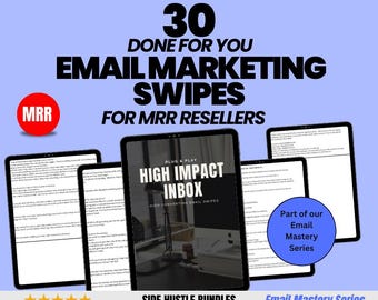 30 Email Marketing Swipes: MRR & PLR Resell Rights (Digital Download)