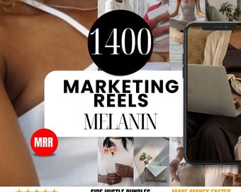 Può includere: Un collage di immagini che promuovono 1400 reel di marketing per la melanina. Il testo "Guadagna denaro più velocemente" e "Pacchetti di lavoro secondario" è visibile nella parte inferiore dell'immagine.
