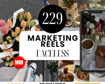 229 Aesthetic Faceless Reels | Perfect for Digital Marketers | MRR PLR Editable in Canva| Faceless Marketing, Instagram Reels, Faceless