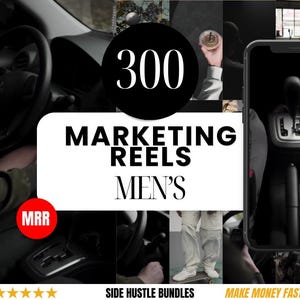 300 Faceless Instagram Reels for Men | PLR MRR DFY ~ Make Money Online | Social Media Content, Faceless Marketing Reels, Male Aesthetic