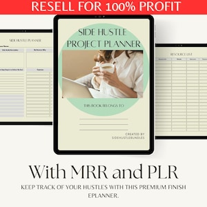 Side Hustle Planner: Business & Time Management (PLR MRR) (Digital Download)