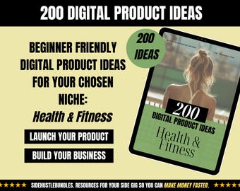 200 Health & Fitness Digital Product Ideas Ebook (Digital Download)