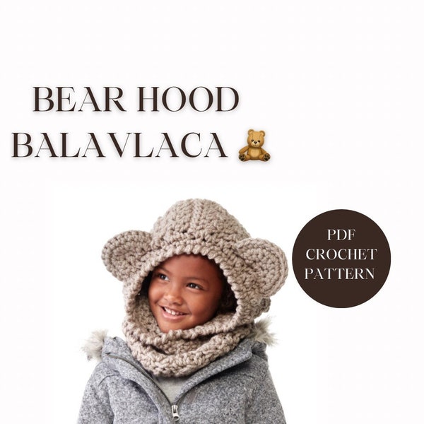 Bear Hood Balaclava Crochet PDF Pattern - Create Your Own Cozy Wildlife-Inspired Balaclava!